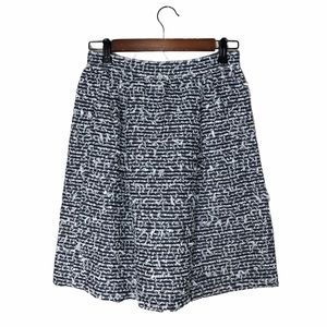 C.PILI Textured Frilly Tweed Exposed Zip A-Line Skirt Size 2 Business Preppy